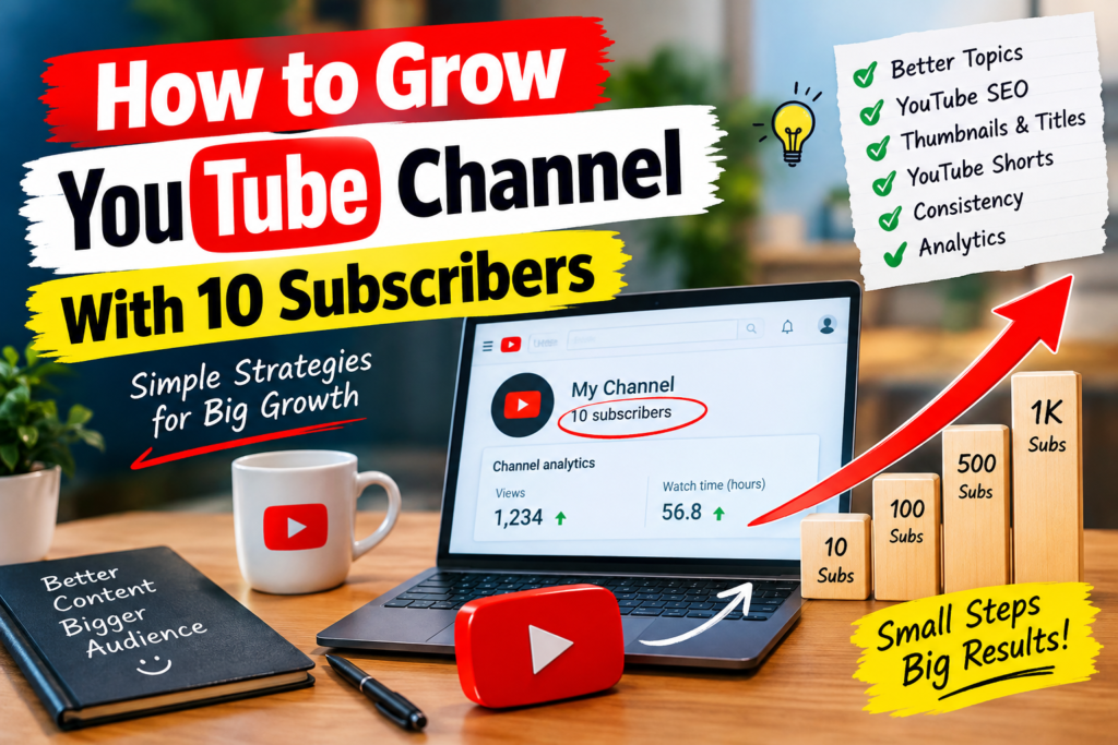 how to grow YouTube channel with 10 subscribers
