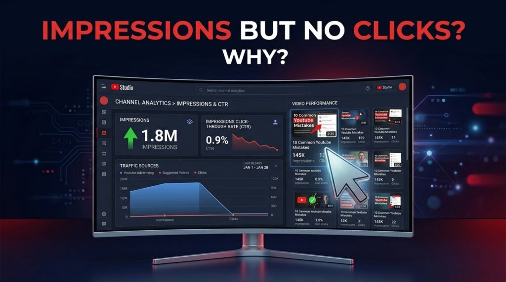 why YouTube videos get impressions but no clicks